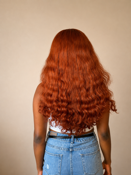 "Rusty Copper" – Pre-Bleached 6x5 HD Lace Deep Wave Custom Wig (300g Ultra-Density)