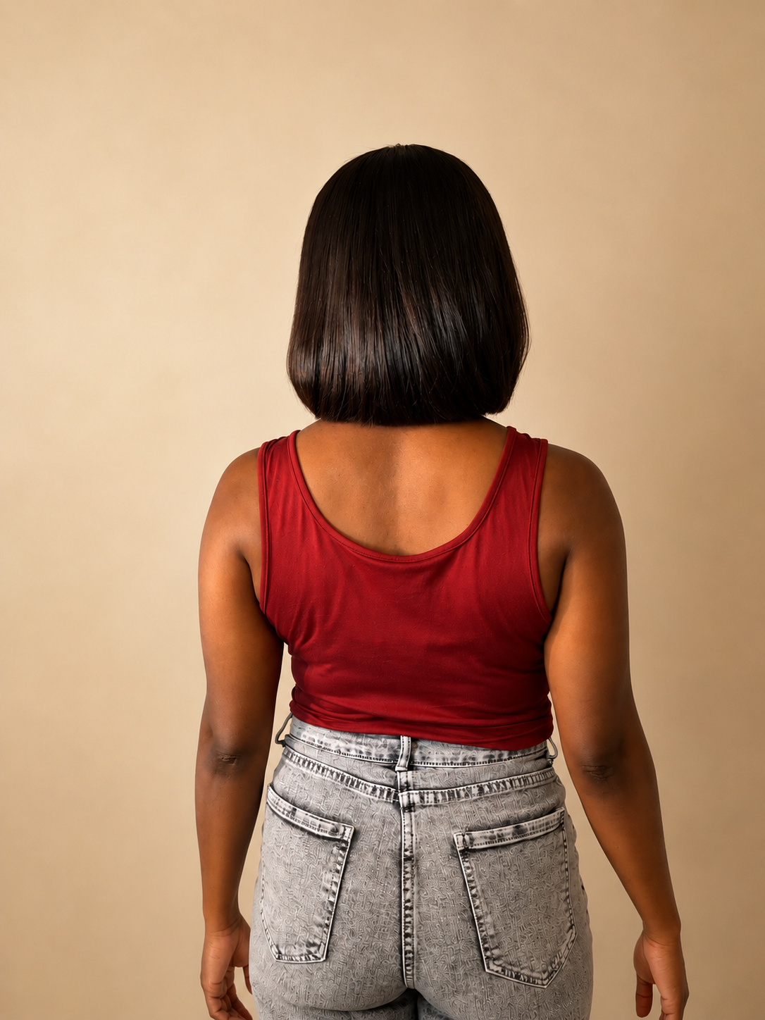 Parisian Chic" – Sleek Bone Straight Fringe Bob Wig (200g Ultra-Density)