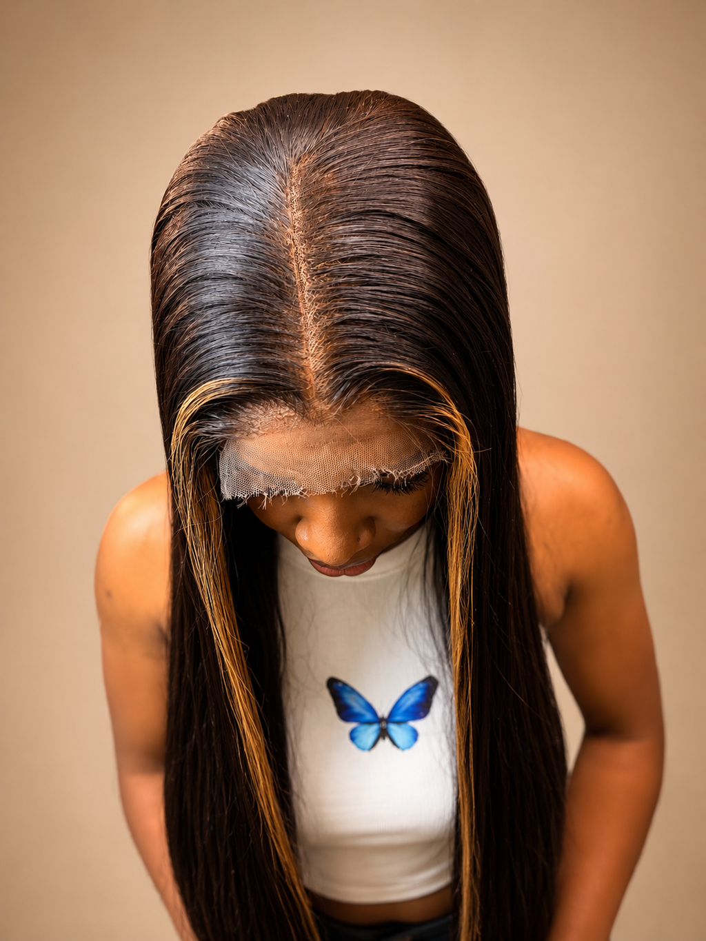"Golden Frame" – Pre-Bleached 4x6 HD Lace Bone Straight Money-Piece Wig (300g Ultra-Density)