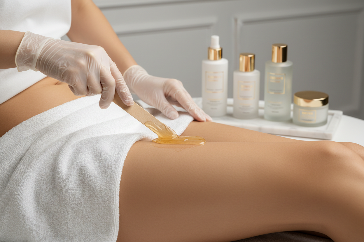 Bikini line wax treatment